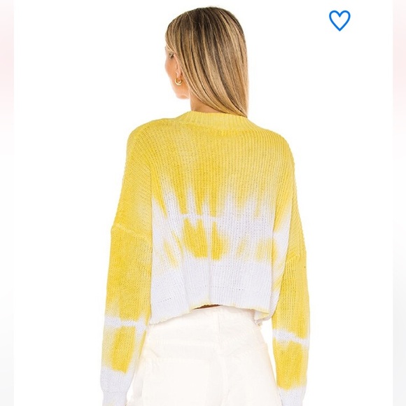 NEW Superdown Yellow Tie Dye Cropped Sweater - Picture 2 of 9